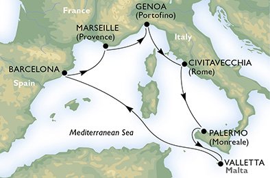 Новогодний круиз MSC Splendida по Средиземноморью в январе 2017 Новогодний круиз MSC Splendida по Средиземноморью в январе 2017