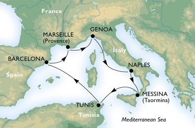 MEDITERRANEAN - Spain, France, Italy, Tunisia