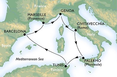 Собираемся в круизы MSC Preziosa по Средиземноморью в феврале-марте 2016