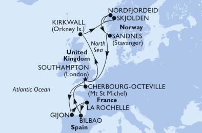 Grand Atlantic & Fjords Itinerary
