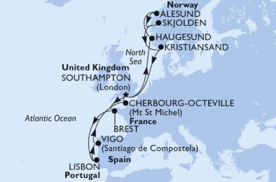 Grand Atlantic & Norway Itinerary