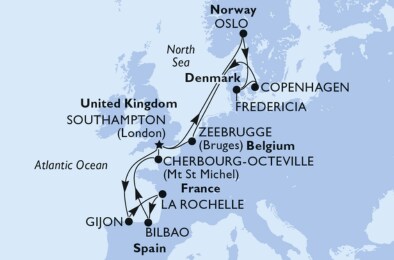 Grand Atlantic & Scandinavia Itinerary