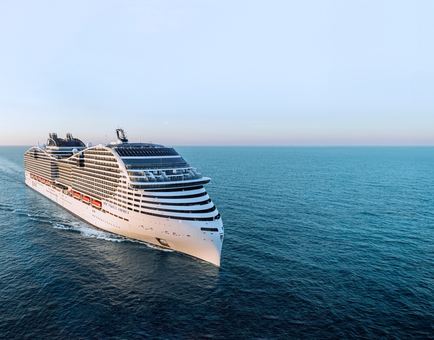 MSC World America on open waters MSC World America on open waters