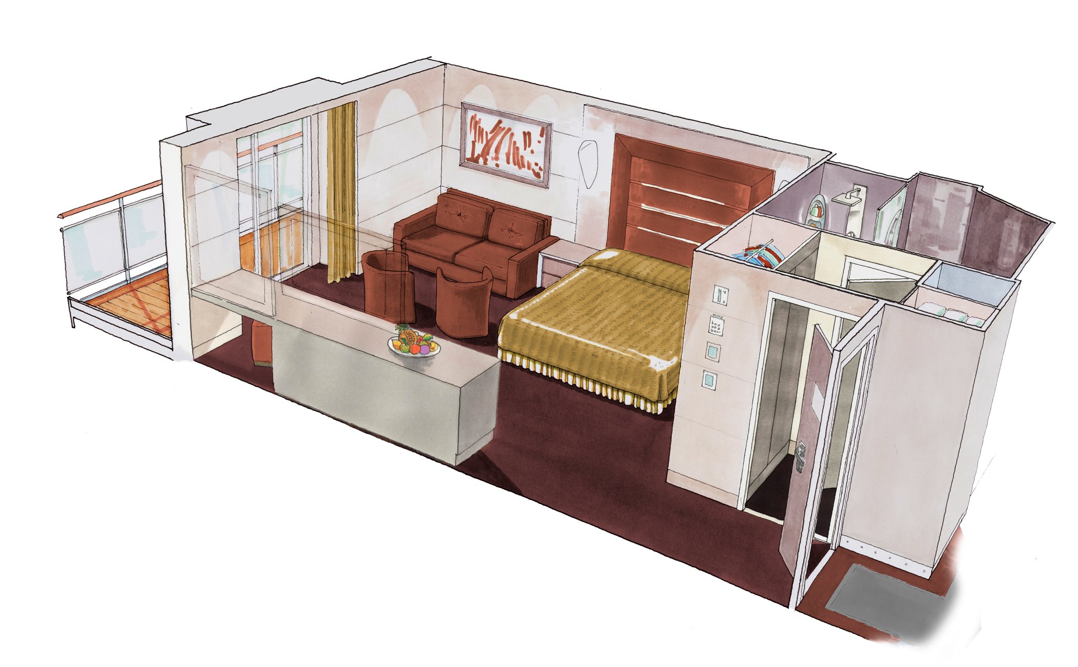 MSC Meraviglia Cabin: Yacht Club Deluxe Suite 13 3d MSC Meraviglia Cabin: Yacht Club Deluxe Suite 13 3d