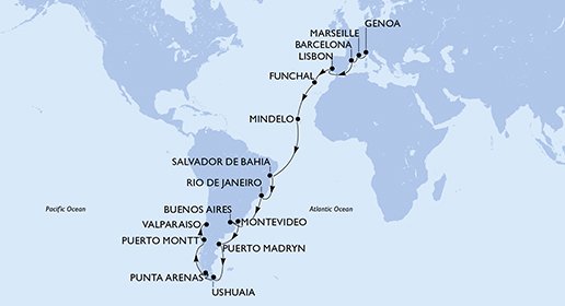 Italy, France, Spain, Portugal, Cape Verde, Brazil, Argentina, Uruguay, Chile
