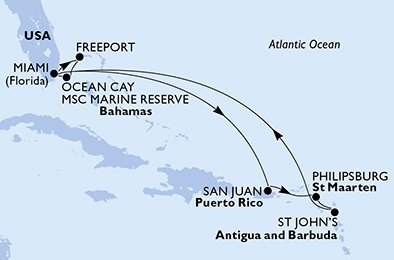 United States, Bahamas, Puerto Rico, St. Maarten, Antigua and Barbuda