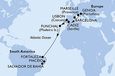Italy, France, Spain, Portugal, Brazil