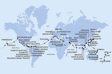 Italy, France, Spain, Portugal, Barbados, Grenada, Colombia, Costa Rica, Panama, Nicaragua, Guatemala, Mexico, United States, Samoa, Fiji, New Zealand, Australia, Papua New Guinea, Philippines, Taiwan, Japan, Korea, China, Hong Kong, Vietnam, Singapore,